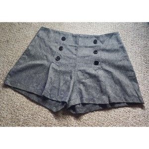 Max and Riley Women Size M L Heather Gray Shorts Button Flat Front Zipper Side